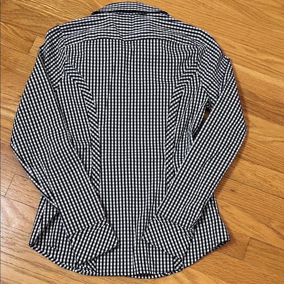 NWT! Express Women’s Black White Gingham Check Tailored Feminine Cut Classic - Picture 8 of 11